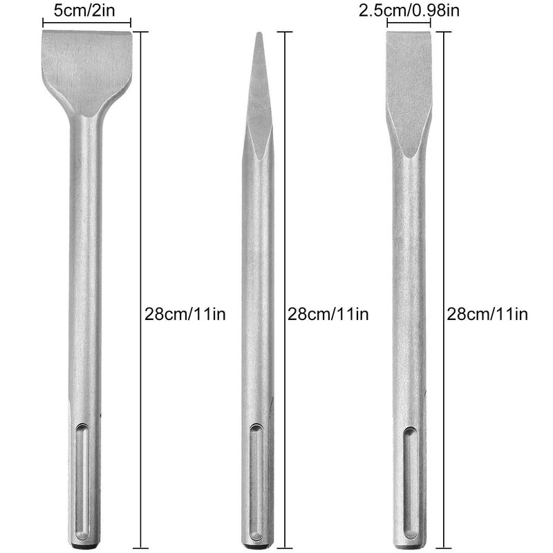 CertBuy 6-Piece SDS Max Concrete Drill Bit Set - Rotary Hammer Bits Including Point, Flat and Scaling Chisels - Image 2